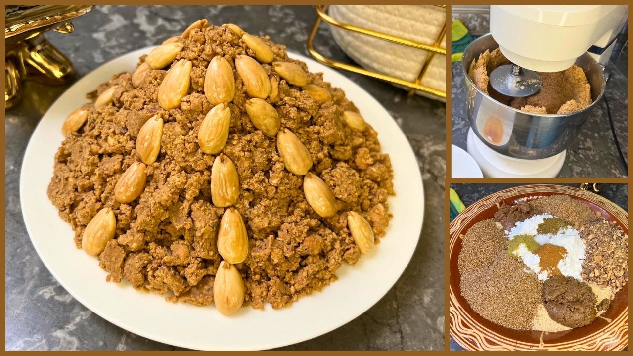 👏غير ب نصف كيلو من كل مكون غاتحضري ألذ سللو معلك ومقرمش بطرق كاتسهل عليكوم الخدمة💯Sfouf marocain 