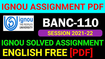 BANC-110 Solved Assignment 2021-22 in English, BANC 110 Solved Assignment 2022, BANC 110 Assignment