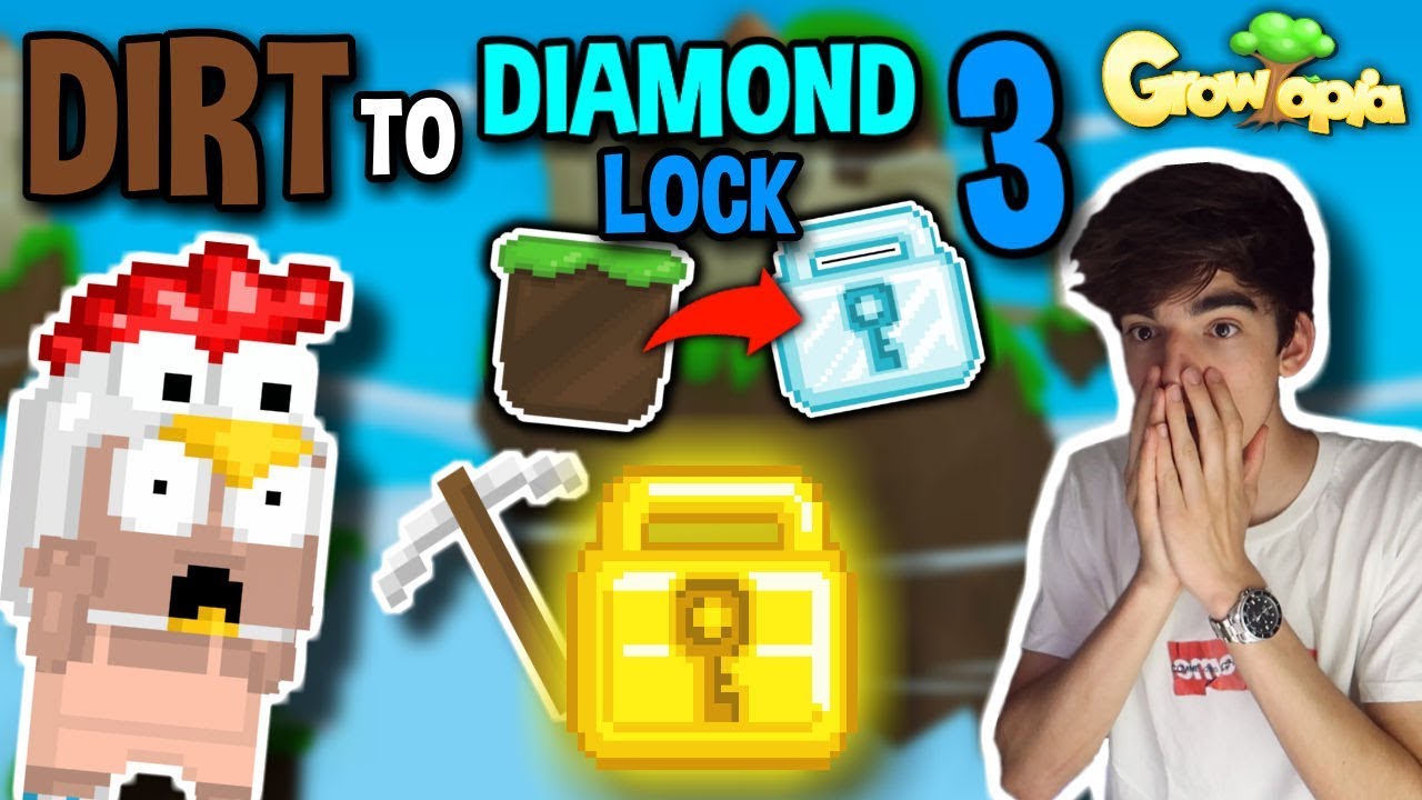 MY FIRST WORLD LOCK!! | Dirt To Diamond Lock #3 | Growtopia