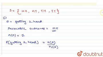Two coins are tossed once. Find the probability of getting : (i) 2 heads, (ii) at least 1 tail. ...