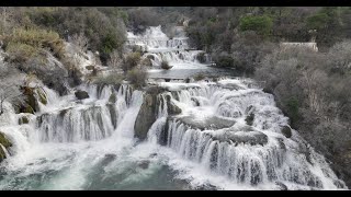 #Waterfall #Skradinski Buk, #Krka national park, (from above) #Croatia #2022, #Landscape, #4K #Drone