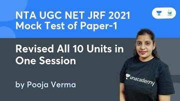 Mock Test of Paper -1 Revised All 10 Units in One Session | NTA UGC NET 2021 | by Pooja Verma