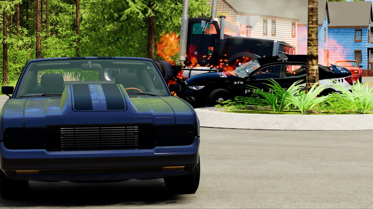 High Speed Police Pursuits - BeamNG Drive - YouTube