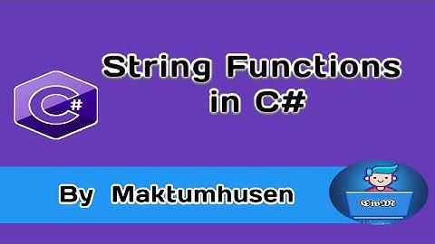 String Functions in C#