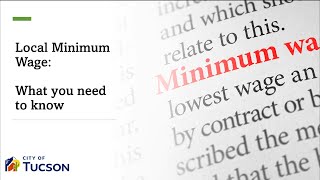 Tucson Minimum Wage Act Employer Education Video – English