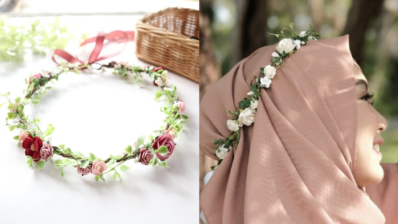 Flower Crown Tutorial | DIY mahkota bunga | how to make floral crown