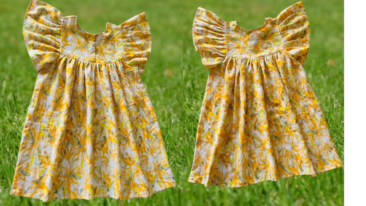 Yoke baby frock cutting and stitching tutorial