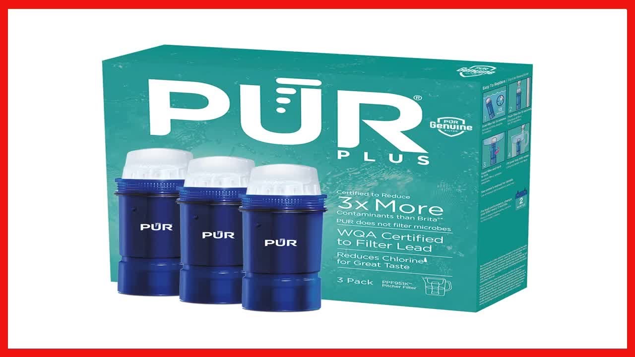 PUR PLUS Water Pitcher Replacement Filter with Lead Reduction 3 Pack, Blue – Compatible