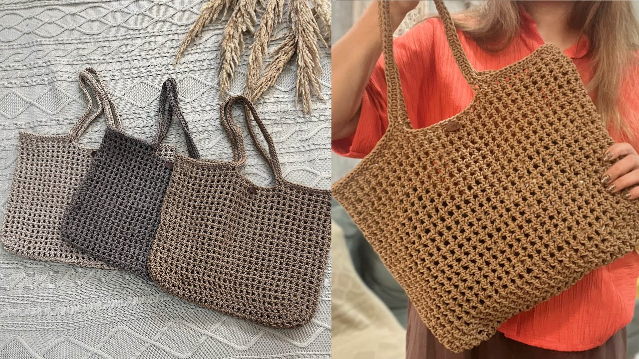 آموزش کیف مکرومه (توت بگ) خیلی راحت و سریع | Easy & Quick Macrame Tote Bag Tutorial