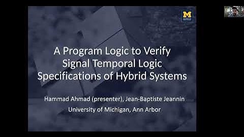 [HSCC21] H. Ahmad - A Program Logic to Verify Signal Temporal Logic Specifications of Hybrid Systems