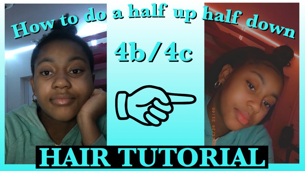 HAIR TUTORIAL How to do a sleek half up half down hairstyle on 4b/4c