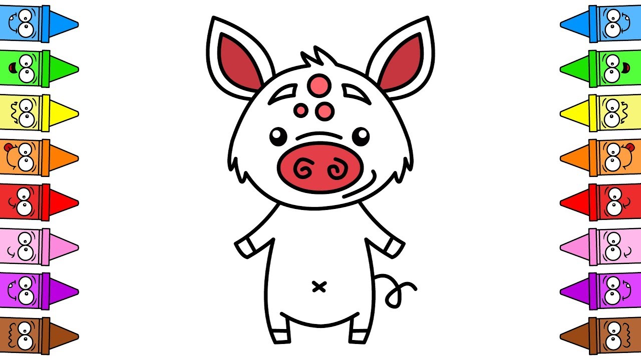 How To Draw Piggy | Piggy Coloring Page - YouTube