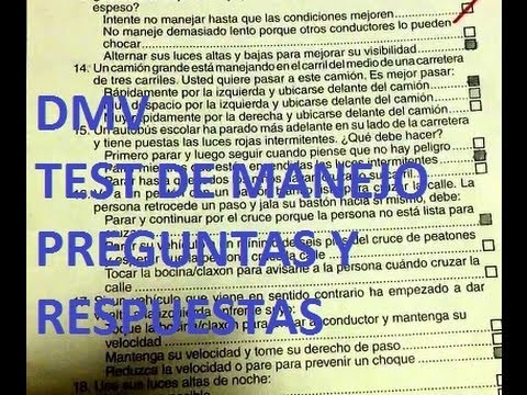 Preguntas examen de conducir san miguel