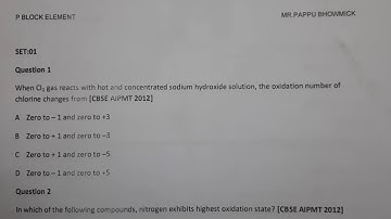 M.C.Q on P block Chemistry,SET:01,Mr.Pappu Bhowmick