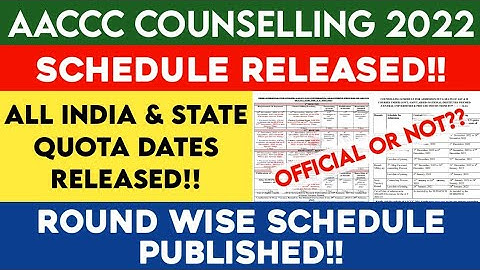 AACCC AYUSH Counselling 2022 Official Schedule Released | AACCC Counselling 2022 Date | AACCC 2022
