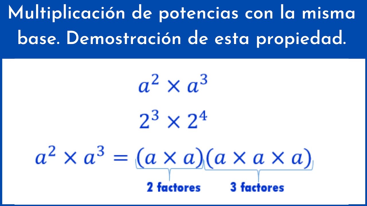 Multiplicación de potencias con la misma base | primera clase | primera
