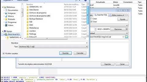 Exportar bases de datos en MariaDB HeidiSQL