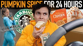Only Eating Pumpkin Spice Foods For 24 HOURS | Pumpkin Spice Mac & Cheese Taste Test   Booty Workout