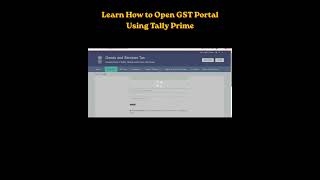 Learn How to Open the GST Portal in Tally Prime!
