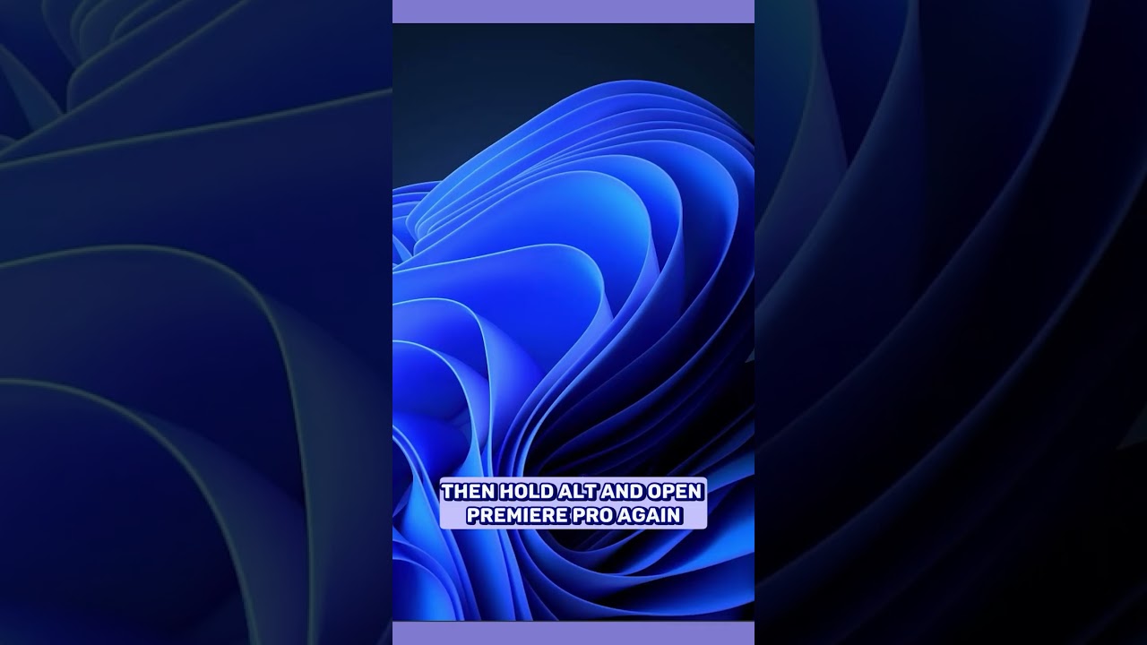 Reset Premiere Pro Preferences in seconds!