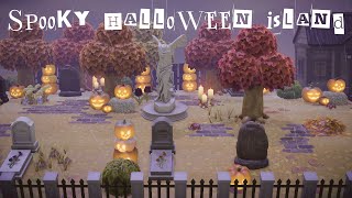 a spooky black-and-white halloween island 🎃 animal crossing new horizons dream island tour