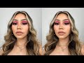 hot pink cut crease makeup look 💋 - online makeup academy