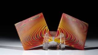 24328 Fusing Glas Paar Für Ohrschmuck, Viereckige Form In Torsion Geschliffen