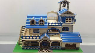 3D Wood Craft Construction Kit DIY, How to make a Charming Aegean Sea