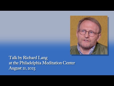 Richard Lang at the Philadelphia Meditation Center
