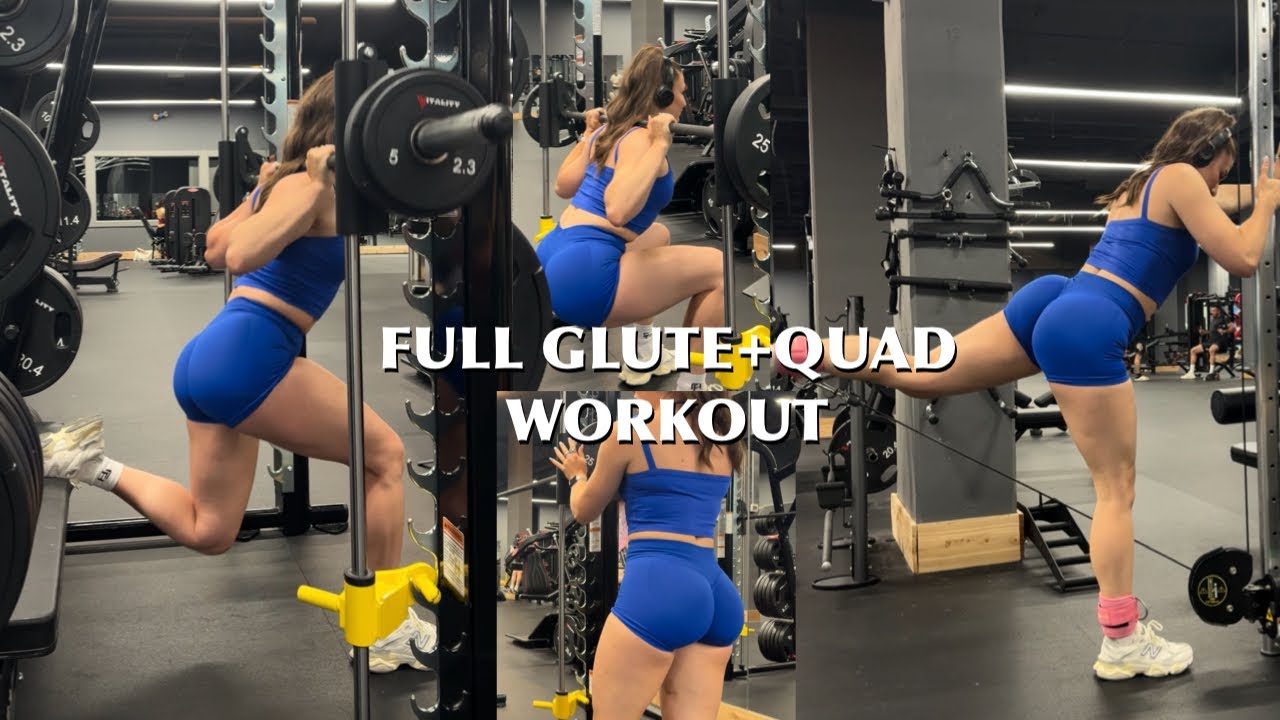 Full Glute & Quad focused Leg Day || Come train with me :)|| Gym Vlog ...