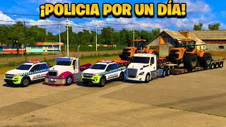 ¡SOY POLICIA ESCOLTANDO CARGA GIGANTE! | American Truck Simulator