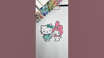 Coloring Sweet Kitty & Candy Ears Bunny 🍬 #candyearsbunny #coloring #coloringtime #markers #kidsart