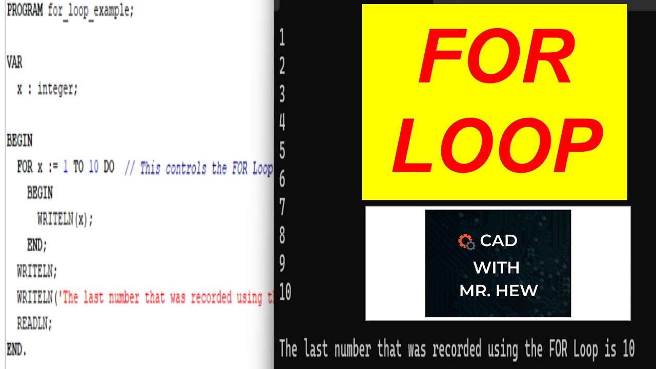 For loop - Pascal Programming Language - YouTube