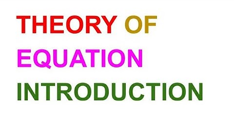 Theory of equations TN CLASS 12 MATHS CHAPTER-3