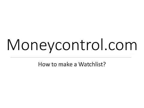 How to create watchlist in Moneycontrol?