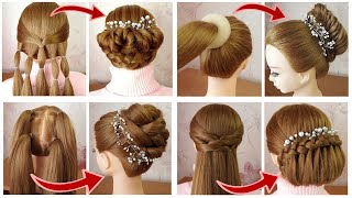 4 AMAZING Hairstyles for Wedding Party | New Hairstyles with trick | Tuto coiffures soirée/mariage