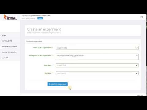 Create Experiment on FESTIVAL Experiment Portal
