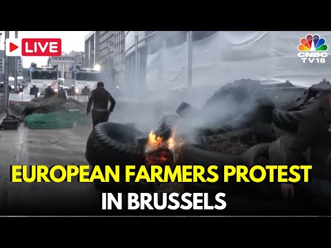 LIVE: European Farmers Protest in Brussels | Southern Belgium Protest | Farmers Protest Live | IN18L