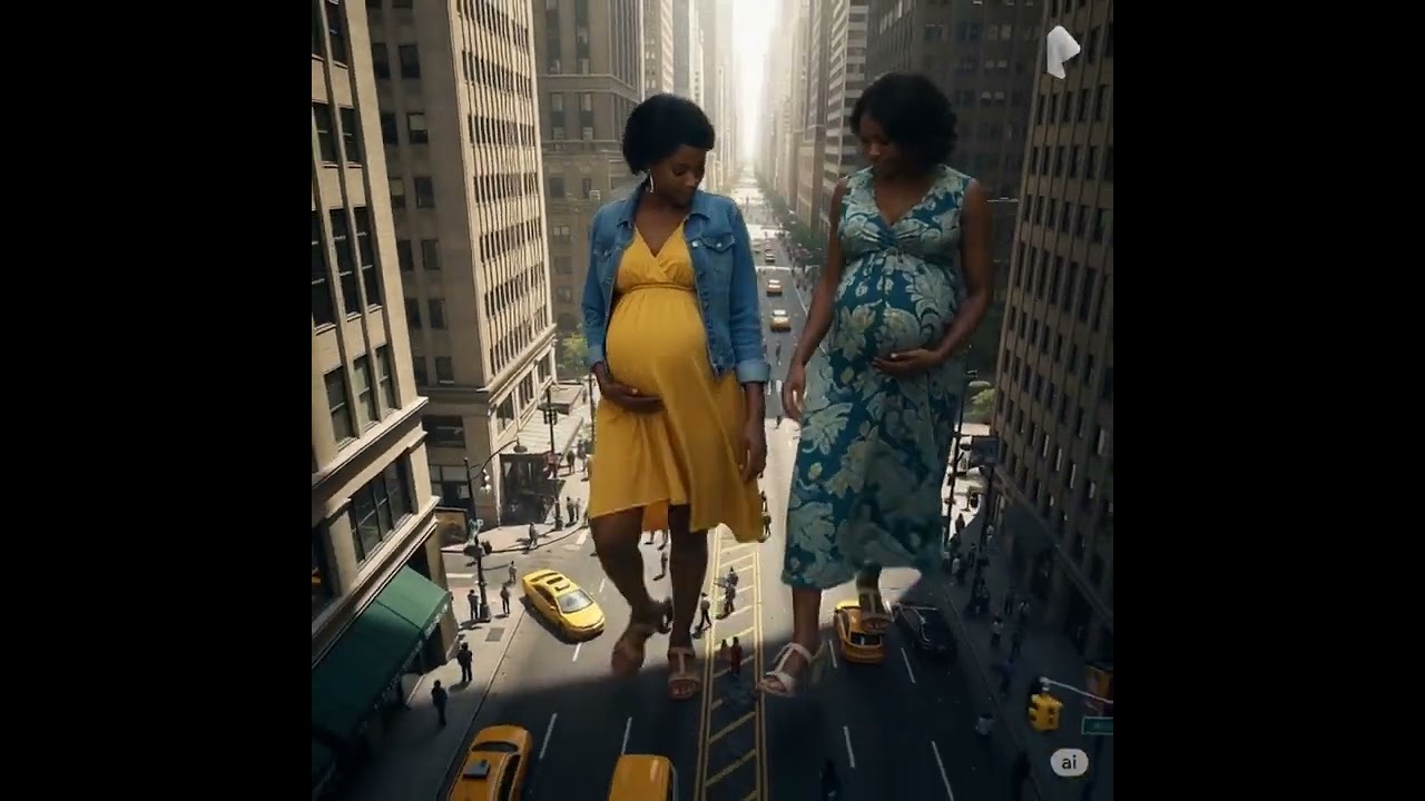 two giant woman taking a stroll...