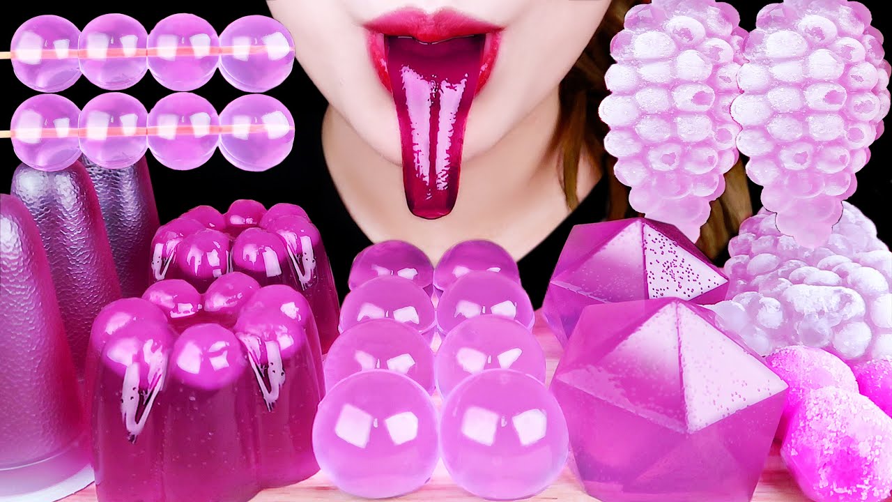 ASMR JELLY, ICE, TAPIOCA PEARL, FROZEN TIK TOK JELLY, GALAXY CANDY 먹방 EATING SOUNDS MUKBANG 咀嚼音