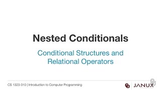 Famous Introduction to Computer Programming - Conditional Structures - Nested Conditionals Profile