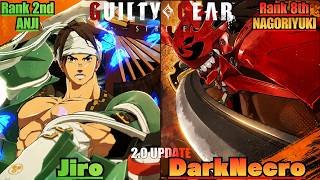GGST2.0➤Rank 2nd ANJI / 闇慈 [ Jiro ] vs Rank 8th NAGORIYUKI / 名残雪 [ DarkNecro ] Guilty Gear Strive