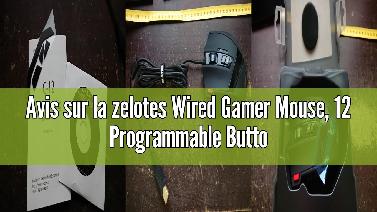 Avis sur la zelotes Wired Gamer Mouse, 12 Programmable Buttons, 4000DPI, 8 Weight Blocks, High Perfo