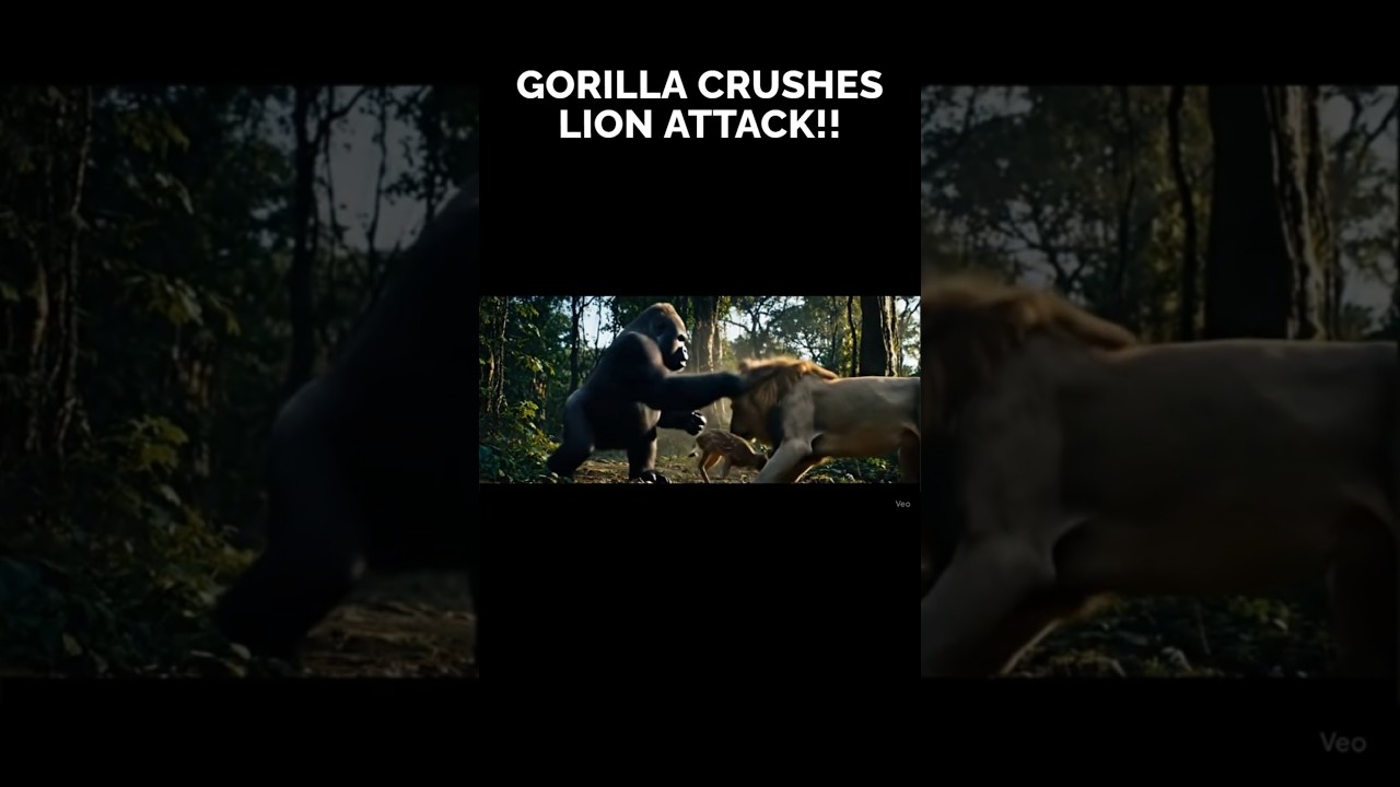 Gorilla vs Lion: Baby Deer Rescue