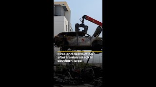 Fires and destruction after Iranian attack in southern Israel | AJ#shorts
