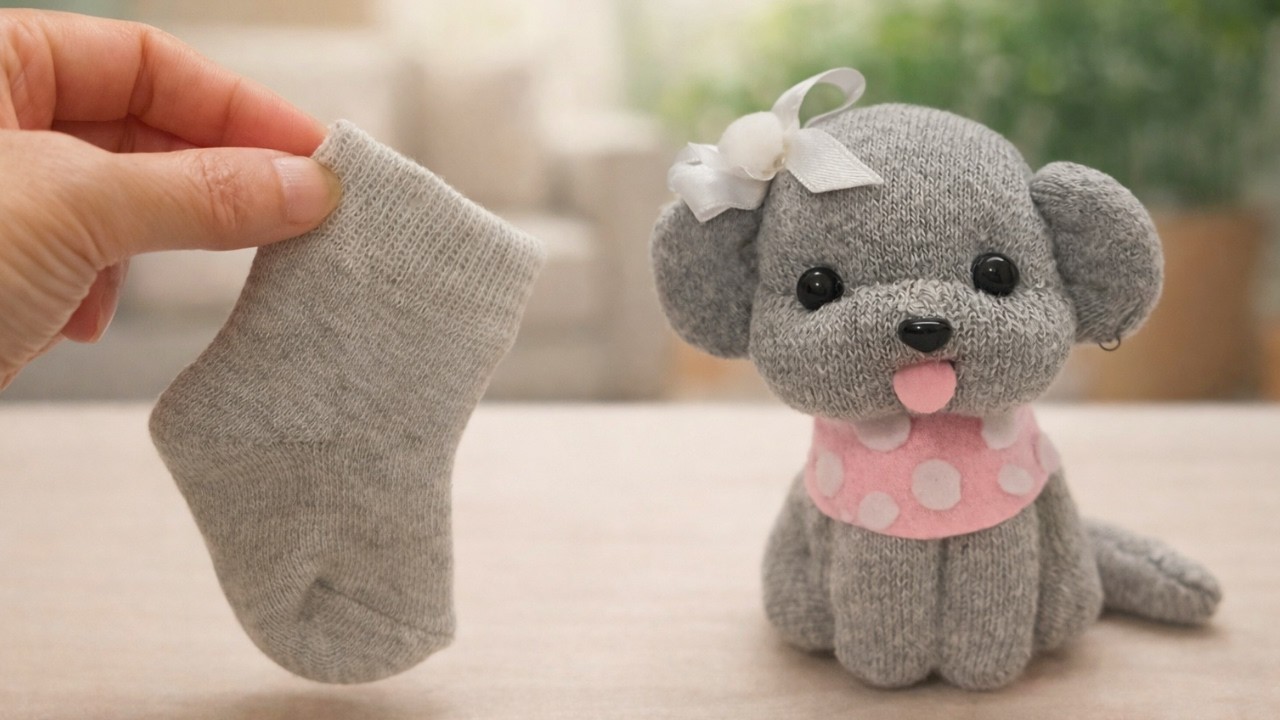 Из этого носка получилась игрушечная собачка! 😍 Изготовление милой игрушечной собачки 🐶Сделай сам