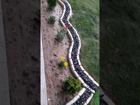 ديكور حديقه بالحجر الطبيعي والحصو الملون