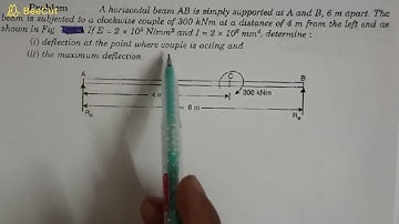 Deflection of beams 12 //Macaulay’s method//simply supported beam with bending moment at a point