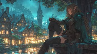 Relaxing Medieval Music with Rain Sounds - Bard/Tavern Ambience, Celtic Music, Fantasy Medieval City