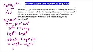 Example with Bacteria Using Geometric Sequences